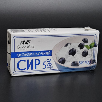 СИР КИСЛОМОЛОЧНИЙ 5%  340 Г   ТМ ГУД МІЛК шт